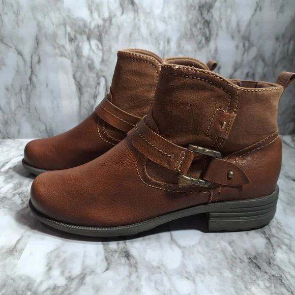 Earth Origins By Earth Women's Paris Ankle Boots Suede Leather Brown Size 9W - Picture 5 of 16